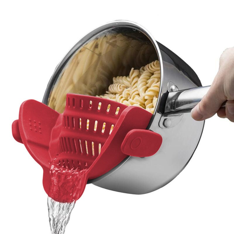 Passoires de cuisine™ | Écumoires | Tamis en silicone s'attache directement aux chaudrons et aux plats pour un meilleur drainage.