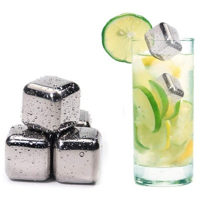 Cube-Glaçon-Acier-Stain;ess-refroidissant-Limonade-Vin-Bière-Alcools